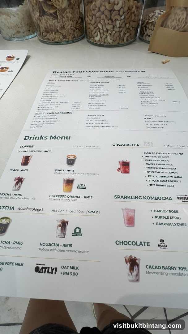 Design Your Own Bowl & Drinks Menu