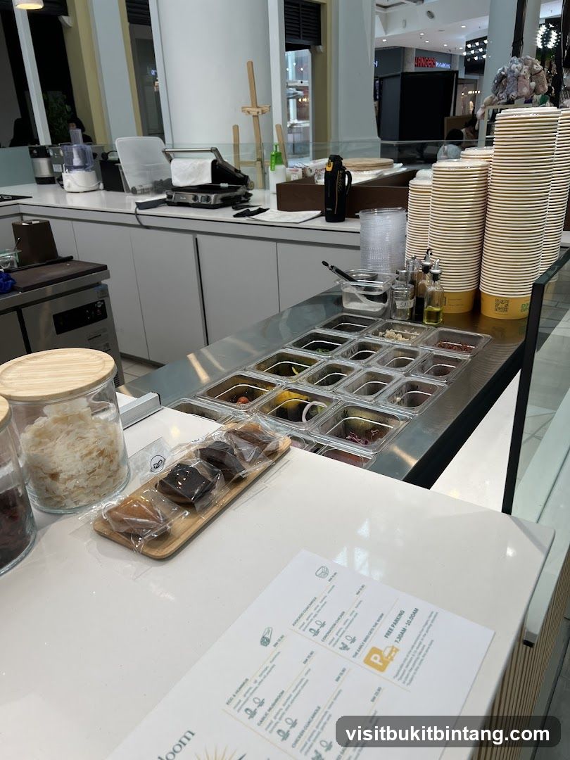 Food Counter with Ingredients and Menu