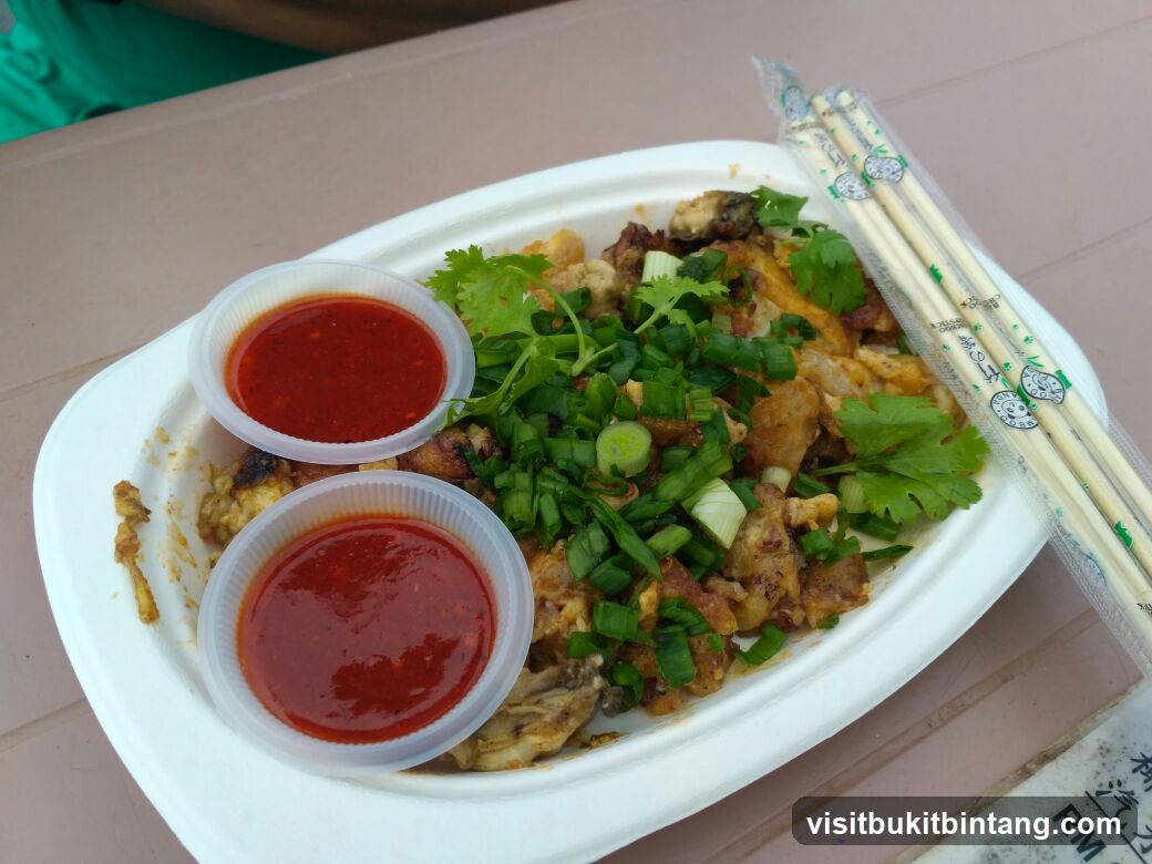 Oyster Omelette with Chili Sauce