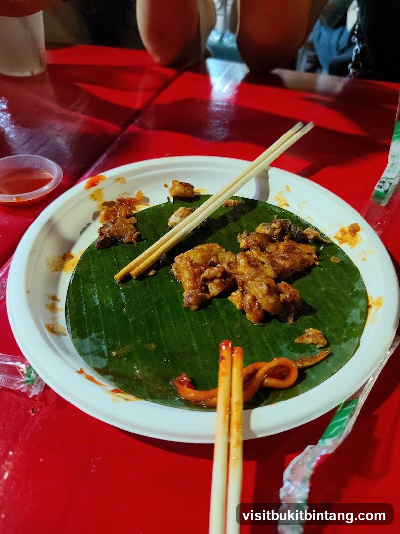 Food on a banana leaf