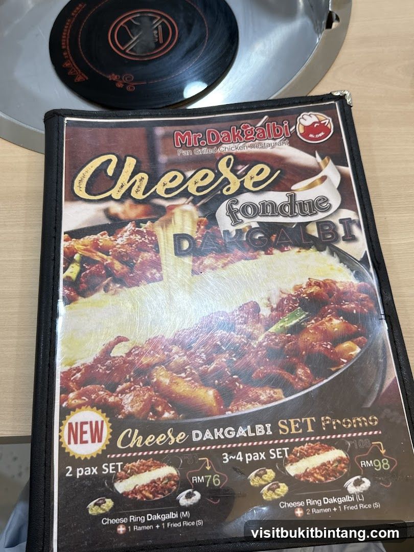 Mr. Dakgalbi Cheese Fondue Menu