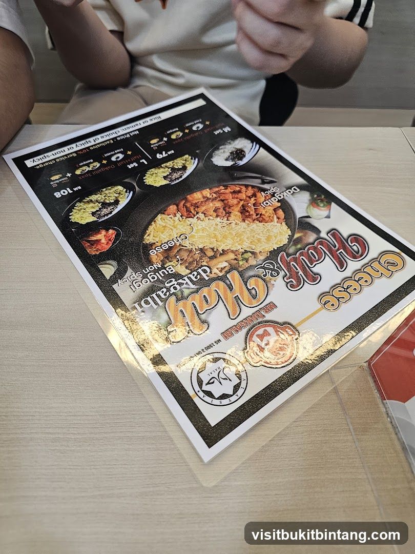 Half & Half Cheese Dakgalbi Menu