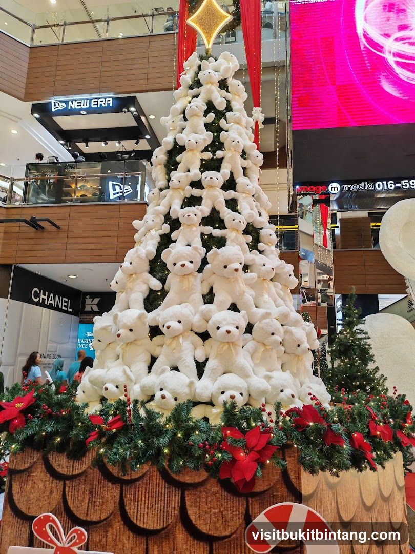 Christmas Tree Decorated with Teddy Bears