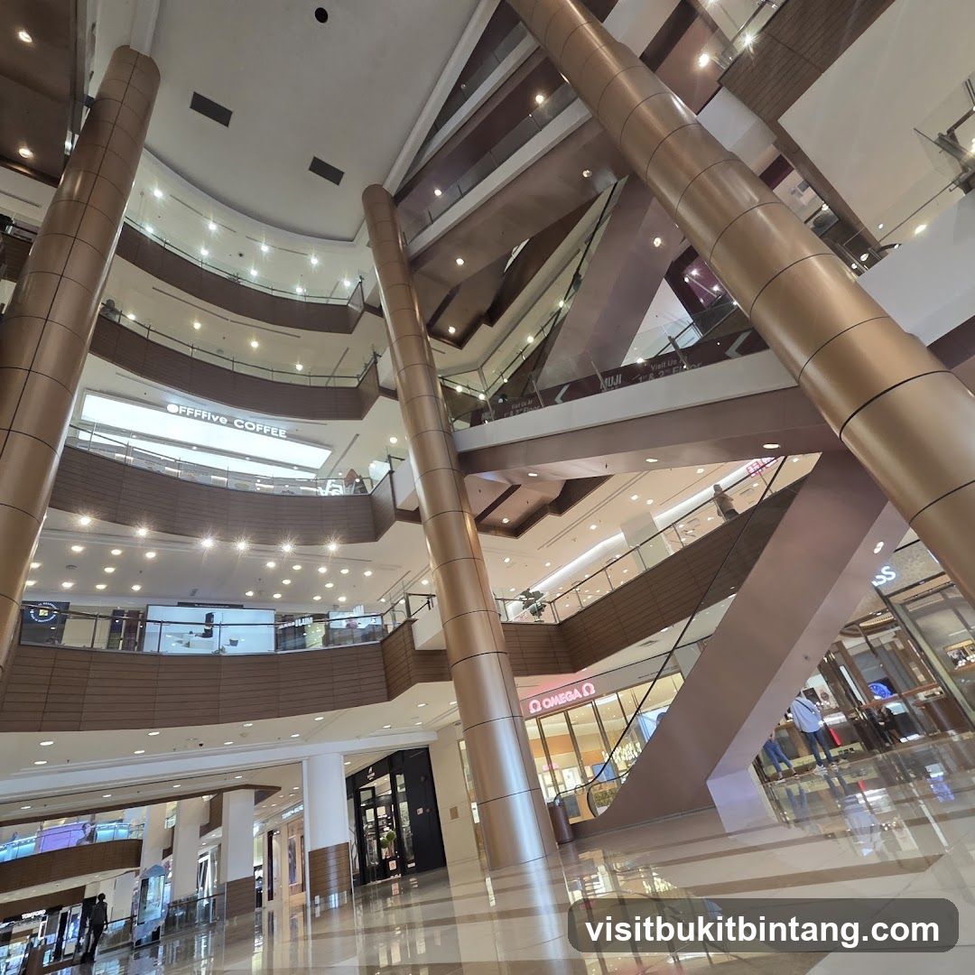 Interior of a multi-level shopping mall
