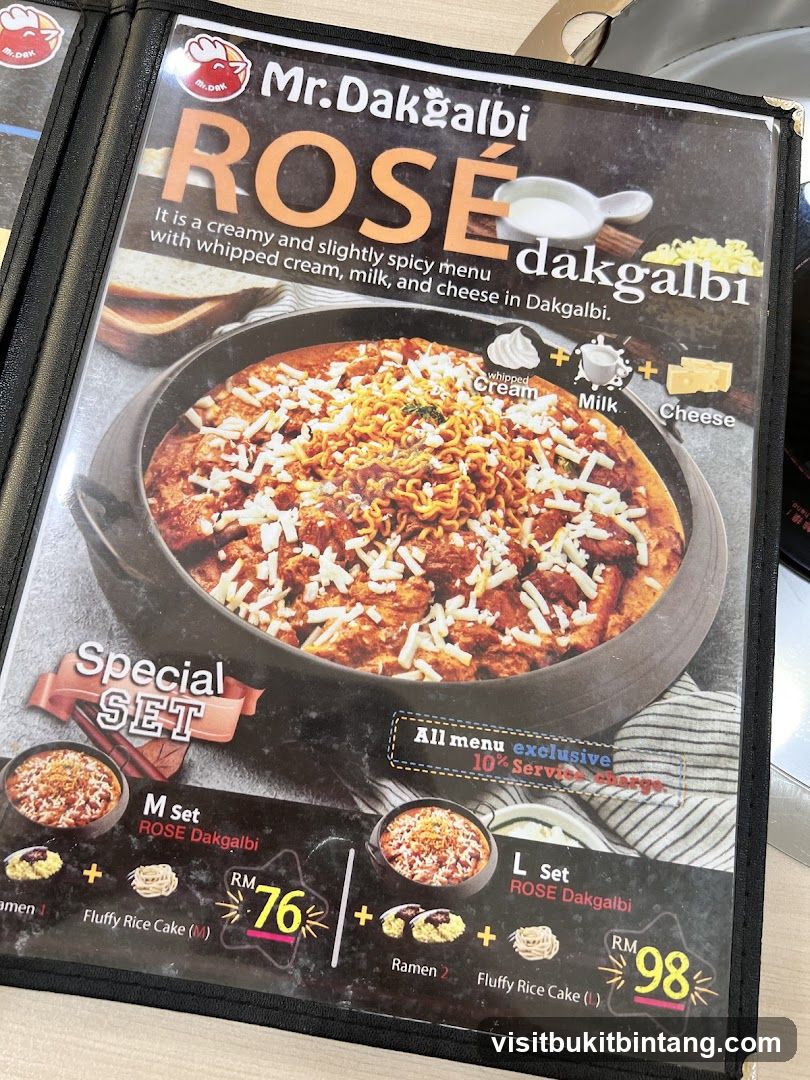 Mr. Dakgalbi Menu