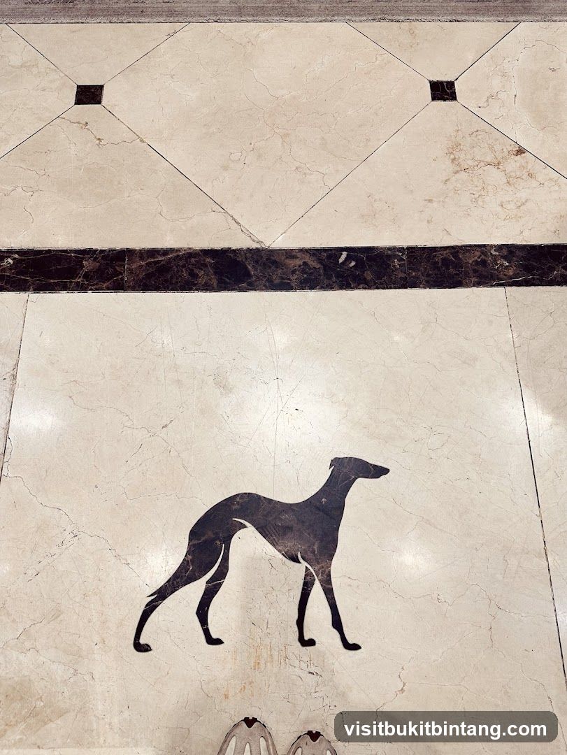 Marble Floor with Greyhound Silhouette