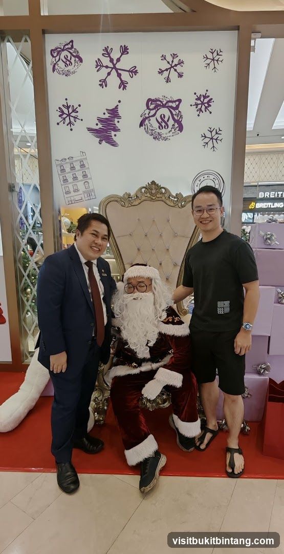 Santa Claus with two men