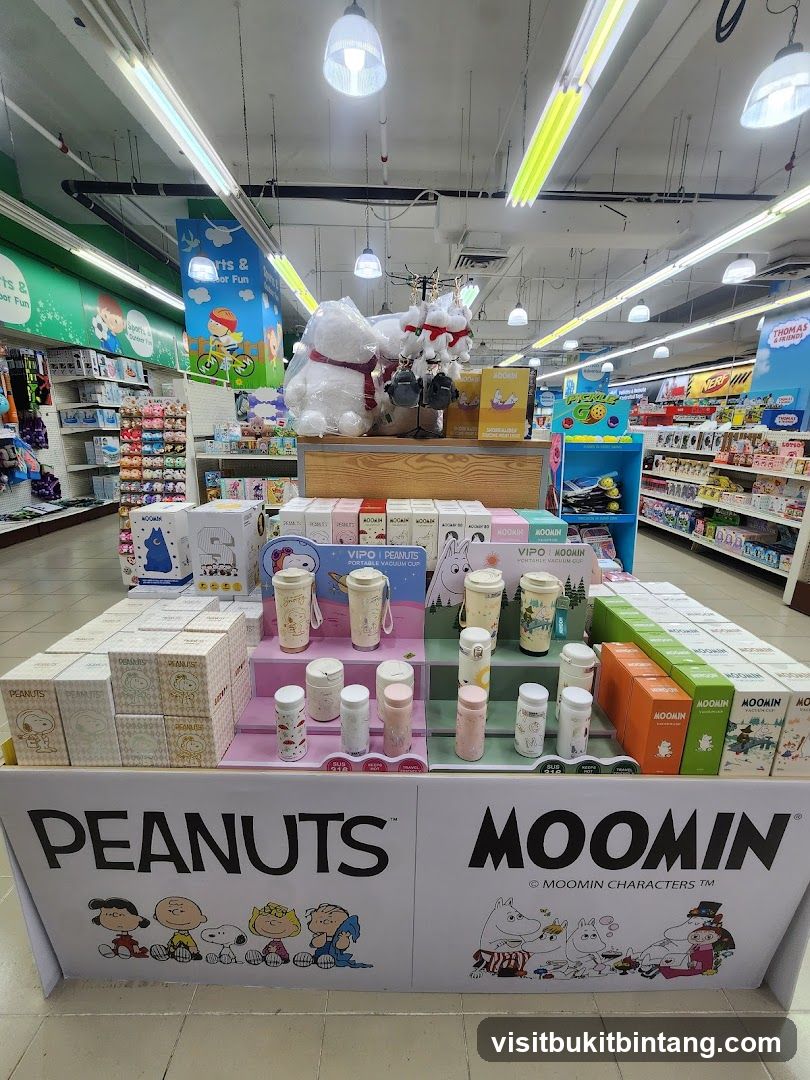 Peanuts and Moomin Merchandise Display