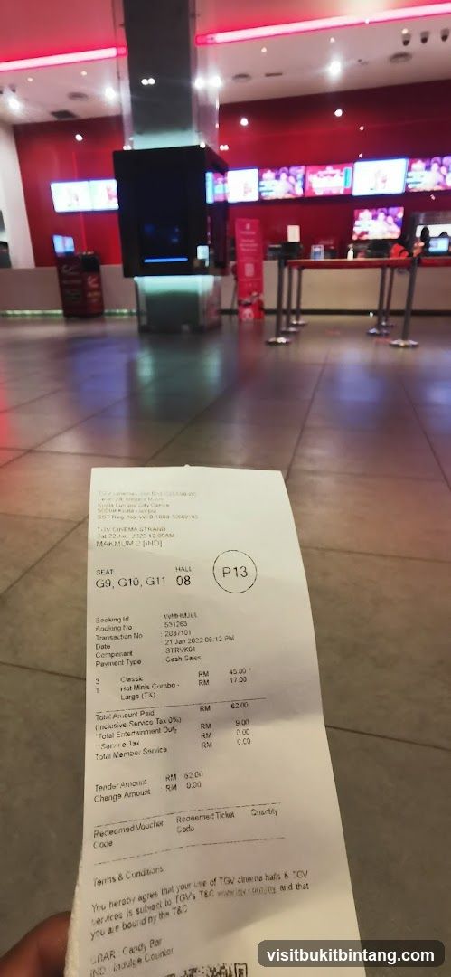 Movie Ticket Receipt