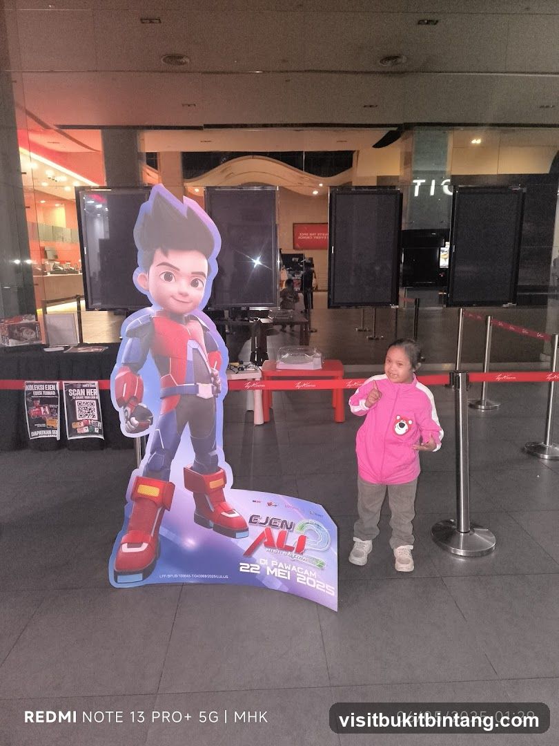 Cardboard Cutout and Child