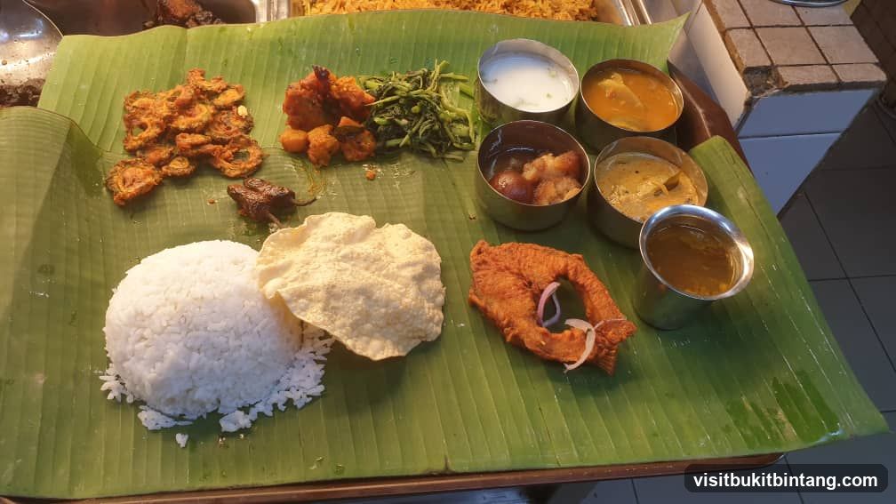 Indian Meal on Banana Leaf
