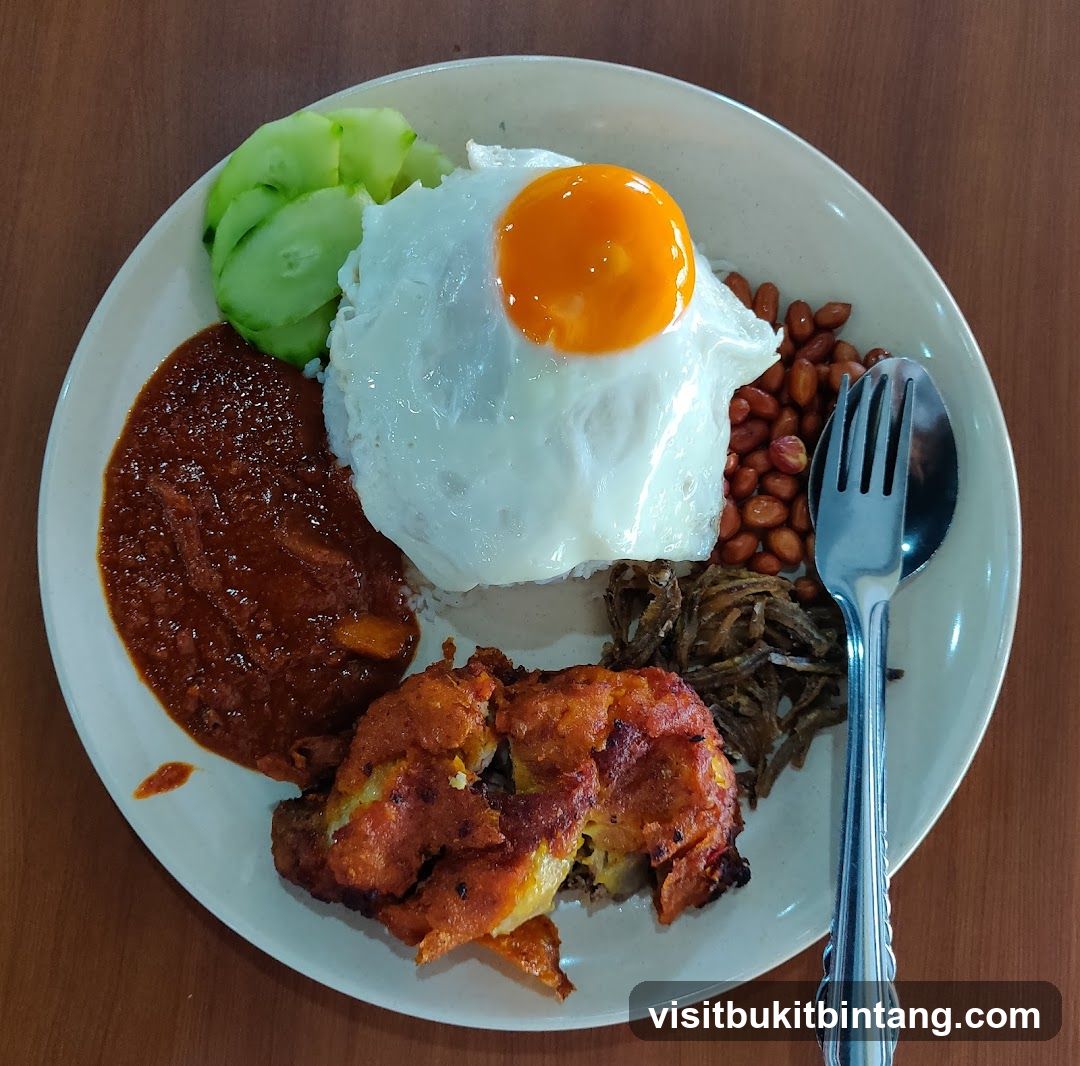 Nasi Lemak with Fried Chicken
