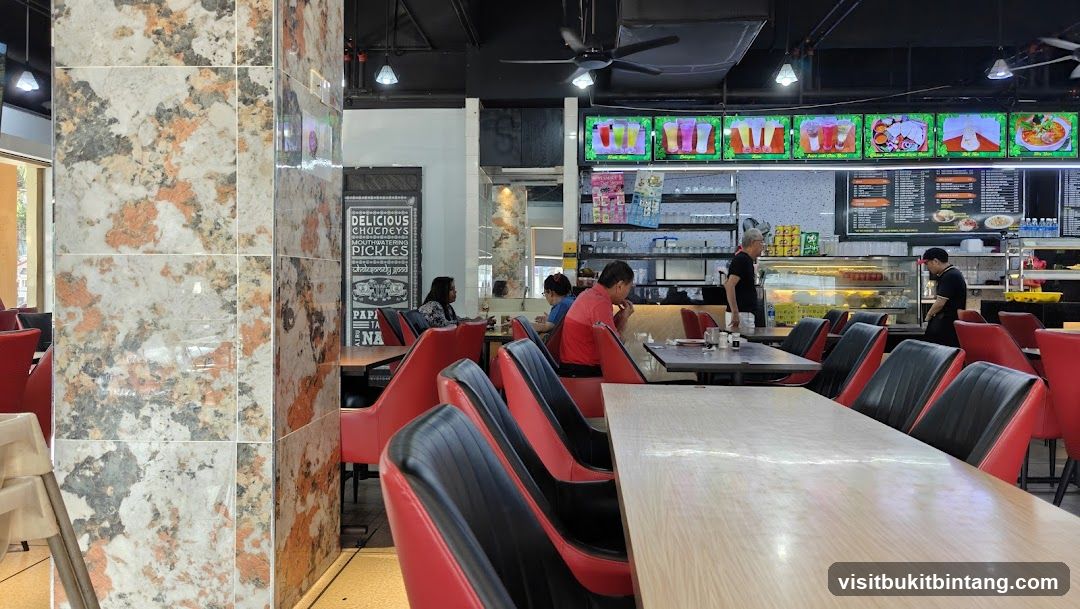 Restaurant Interior with Seating and Menu Displays