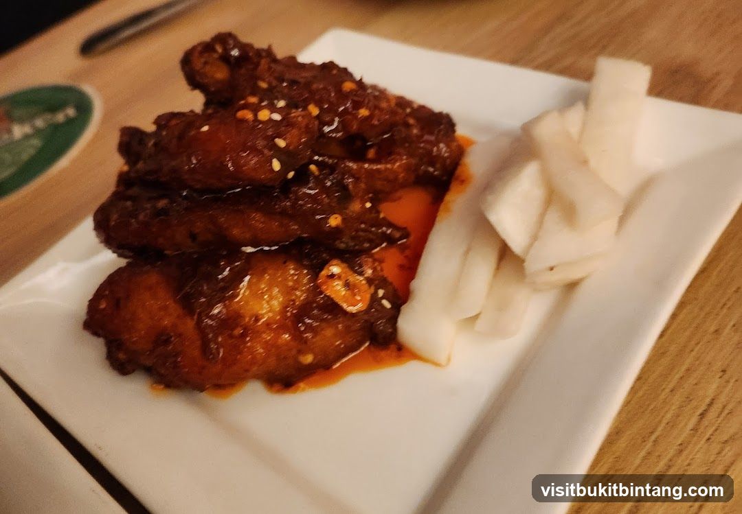 Spicy Chicken Wings with Pickled Radish