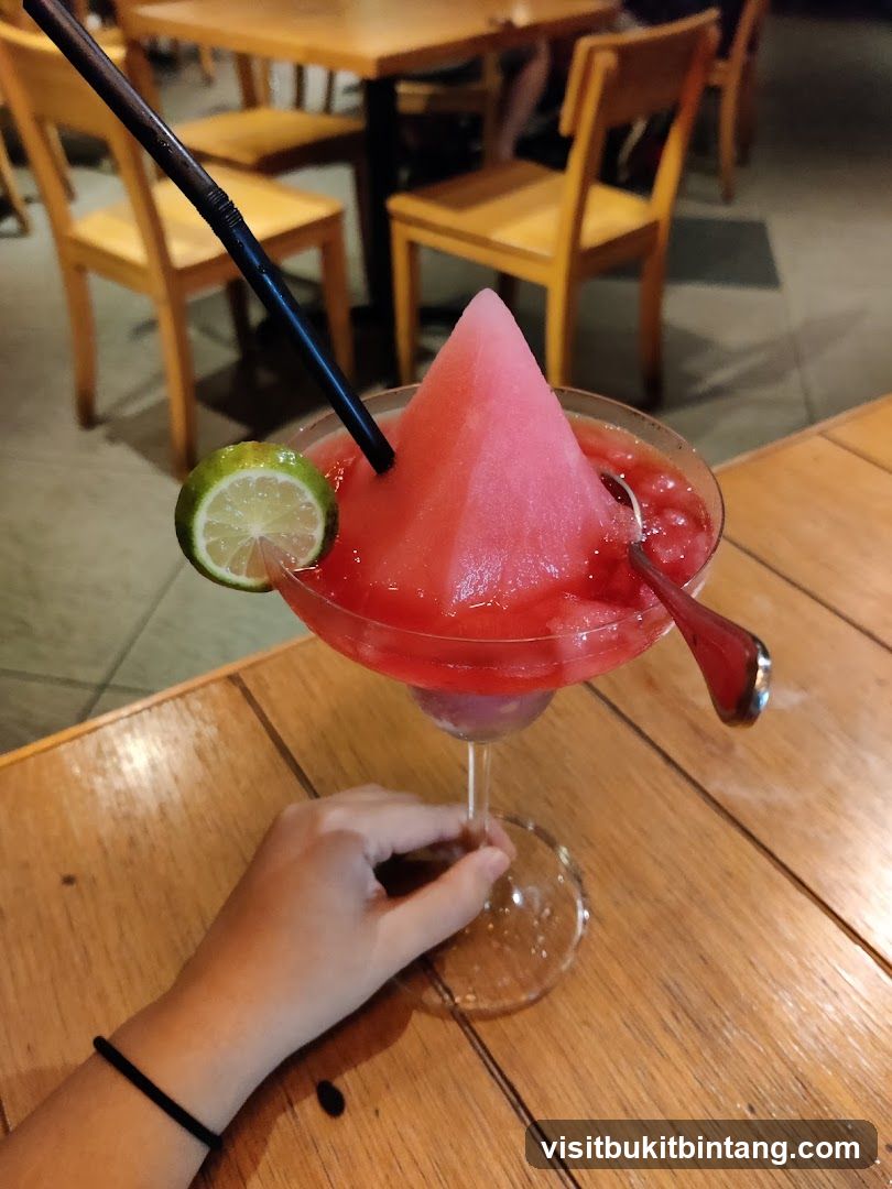 Frozen Drink with Watermelon Pyramid