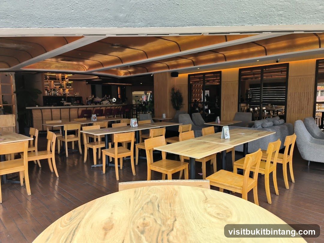 Restaurant Interior with Wooden Tables and Chairs