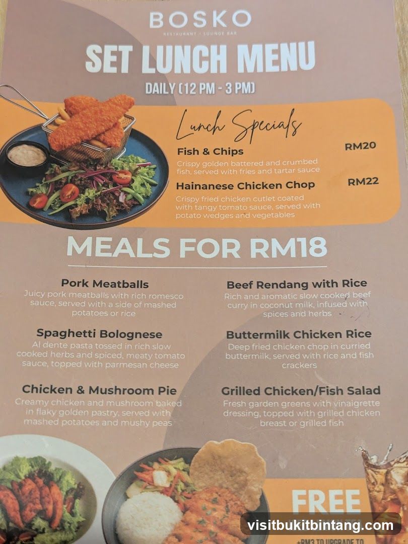 BOSKO SET LUNCH MENU