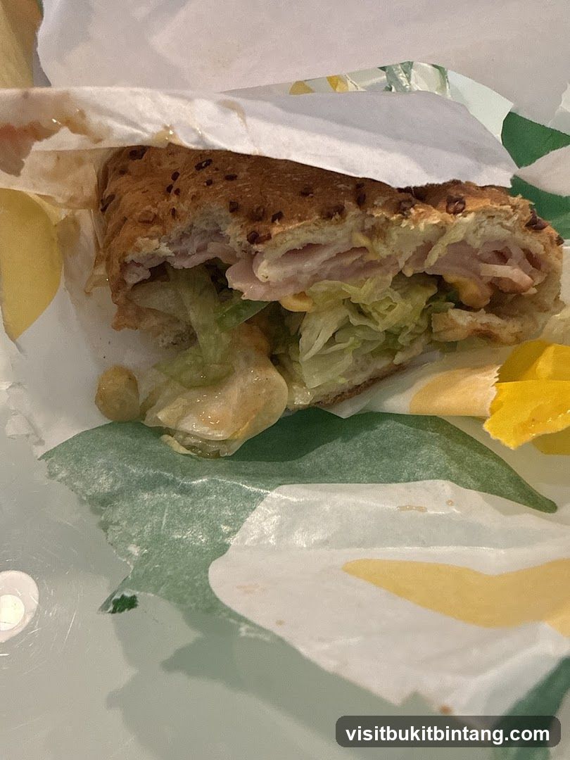 Sandwich in wrapper