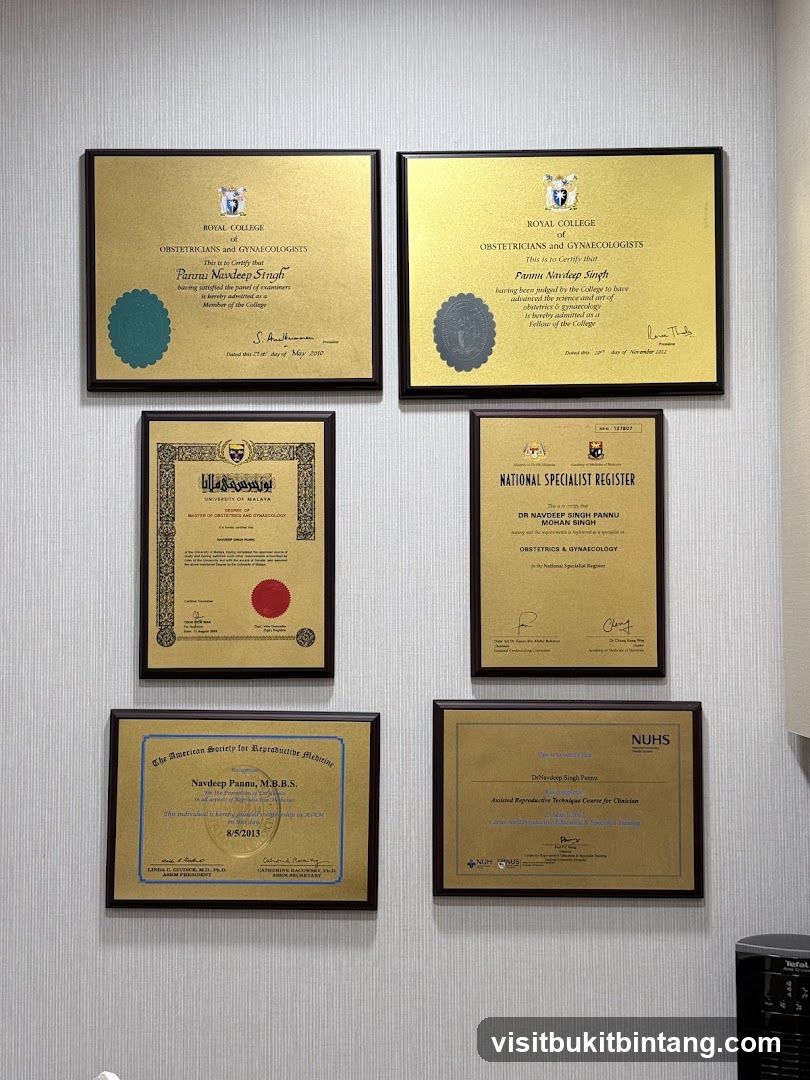 Certificates on Wall