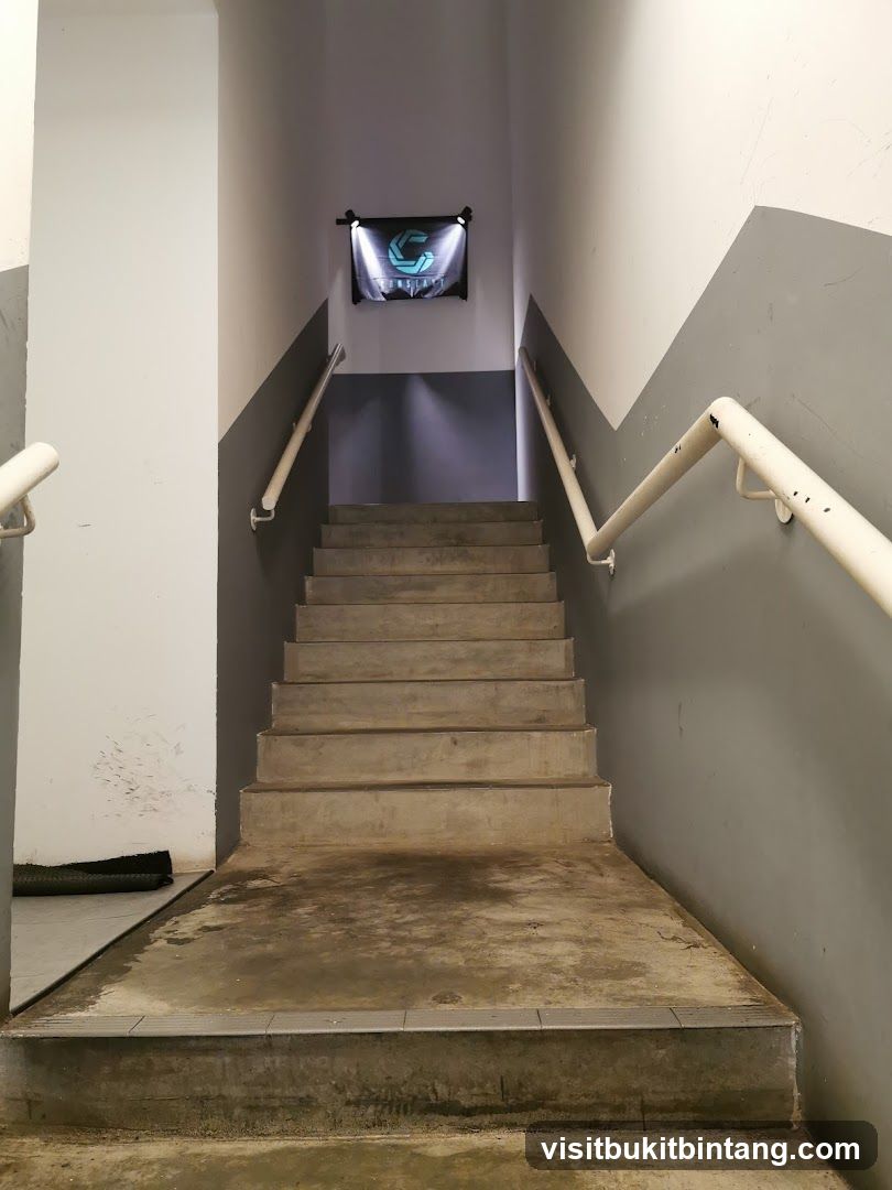 Stairwell with Banner