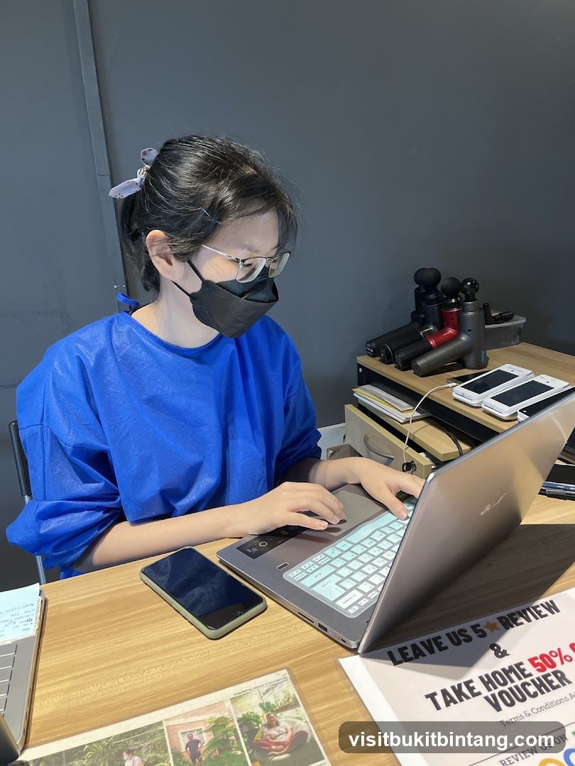 Woman working on laptop