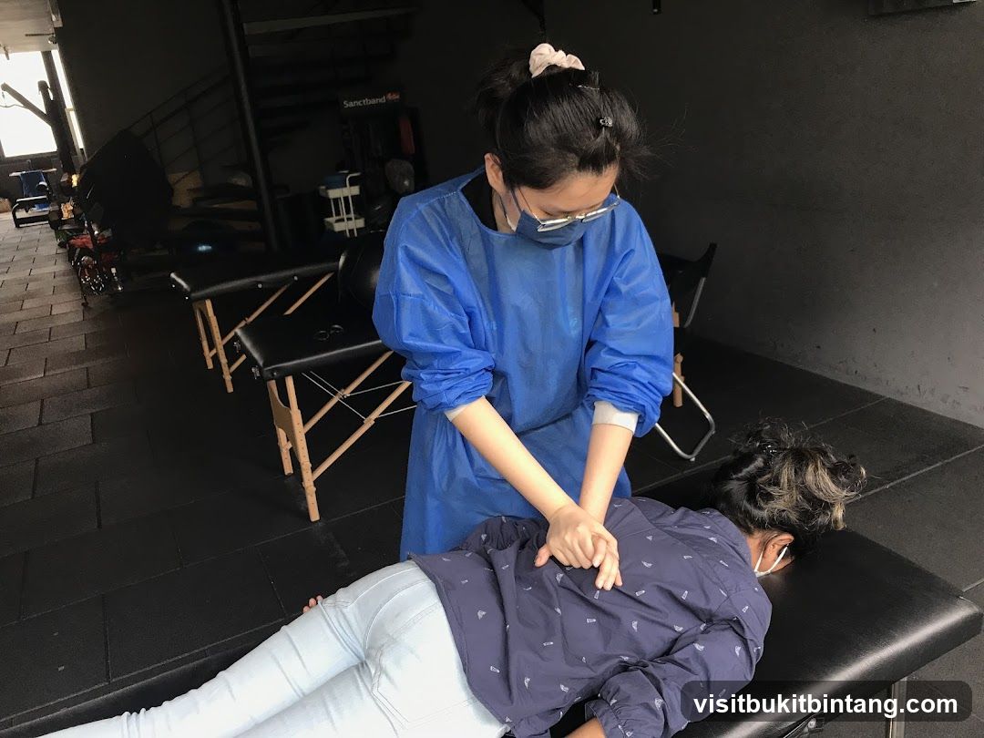 Therapist performing massage
