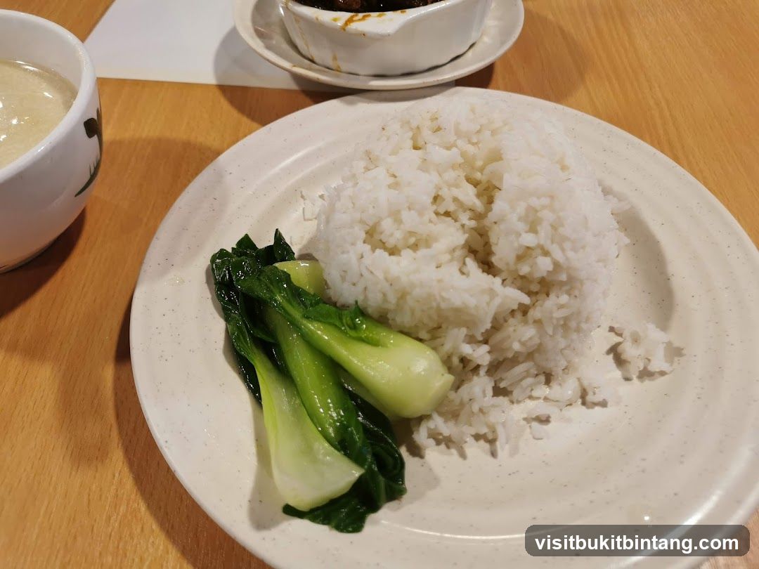 Steamed Rice with Bok Choy