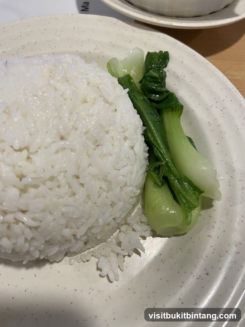 Steamed Rice with Bok Choy