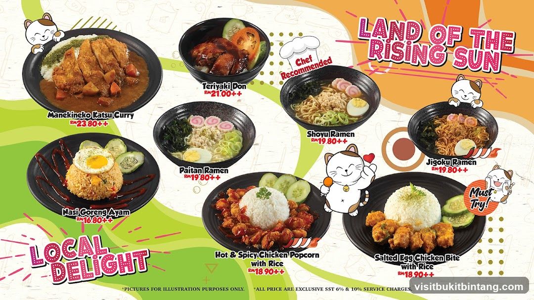 Japanese and Local Delights Menu