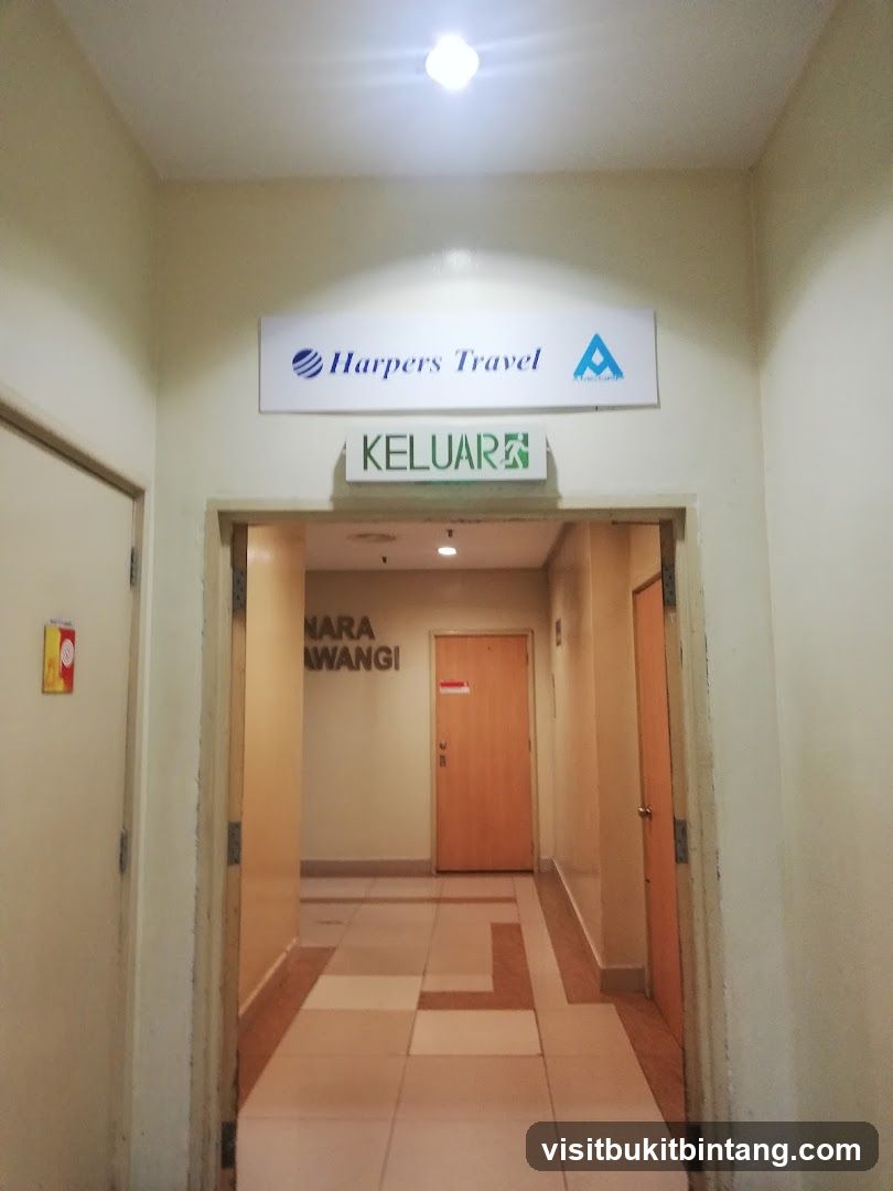 Hallway with Harpers Travel Sign