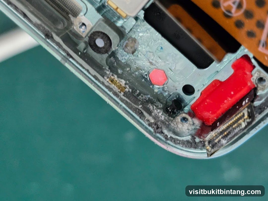 Close-up of electronic device internals