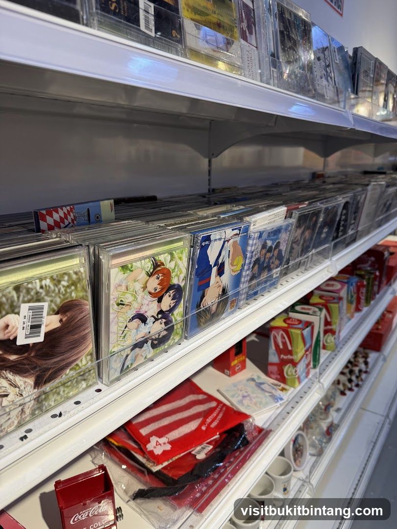 CDs and merchandise on shelves
