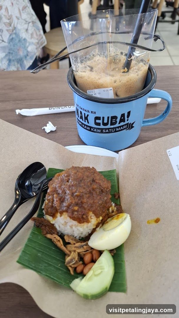 Nasi Lemak with Iced Coffee