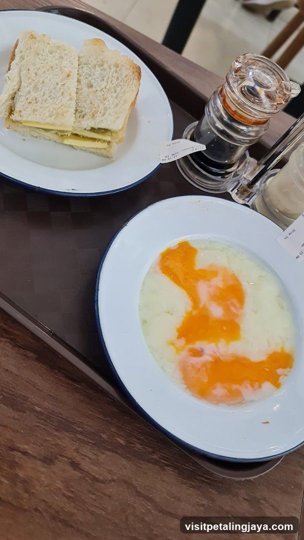 Breakfast Tray with Fried Egg and Toast