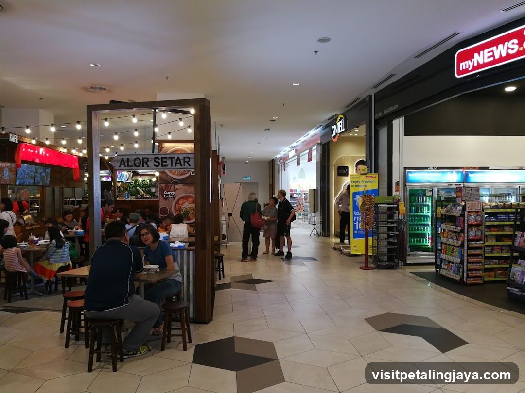 Food Court Interior with Alor Setar Stall and Convenience Store