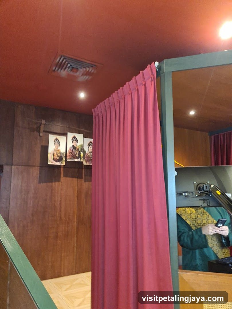 Interior with Red Curtain and Posters