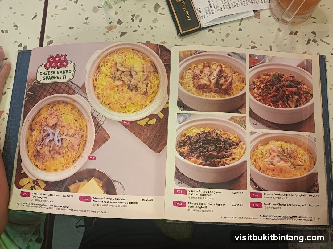 Cheese Baked Spaghetti Menu