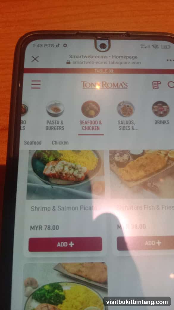 Tony Roma's Menu