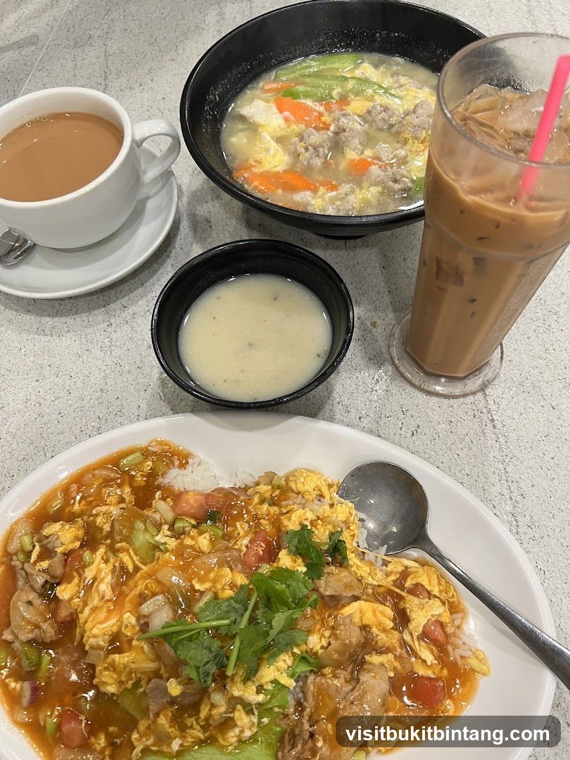 Meal with drinks