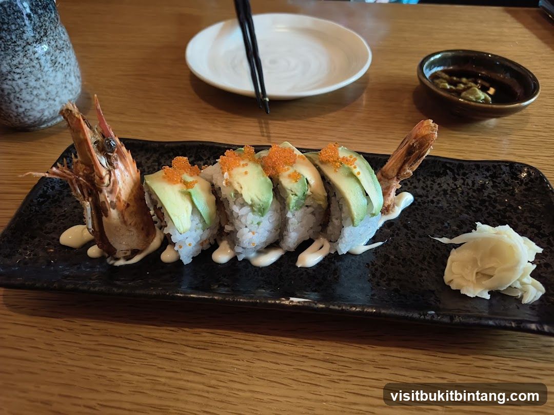 Sushi Roll with Shrimp and Avocado