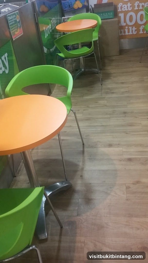 Orange and Green Cafe Seating
