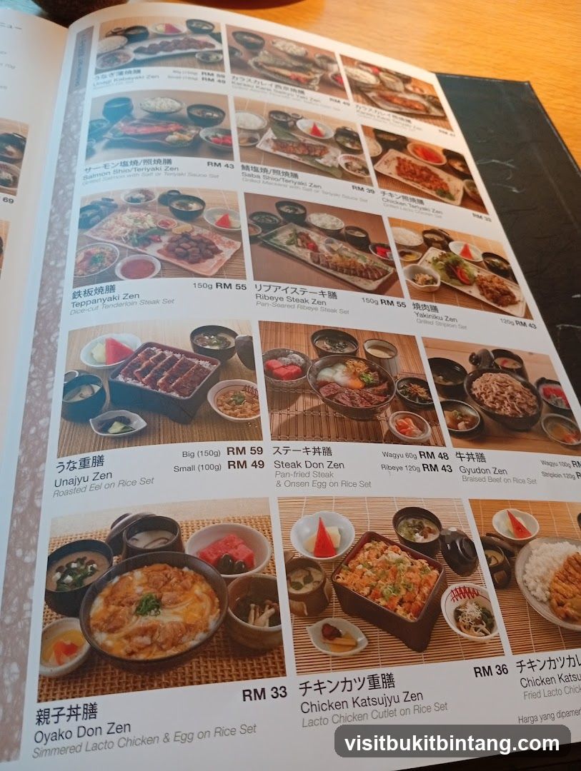 Japanese Set Menu