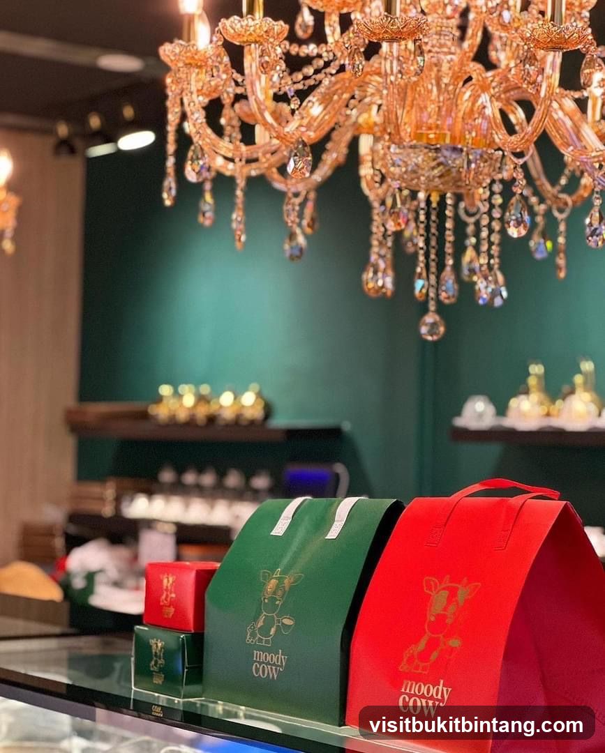 Gift Bags and Chandelier
