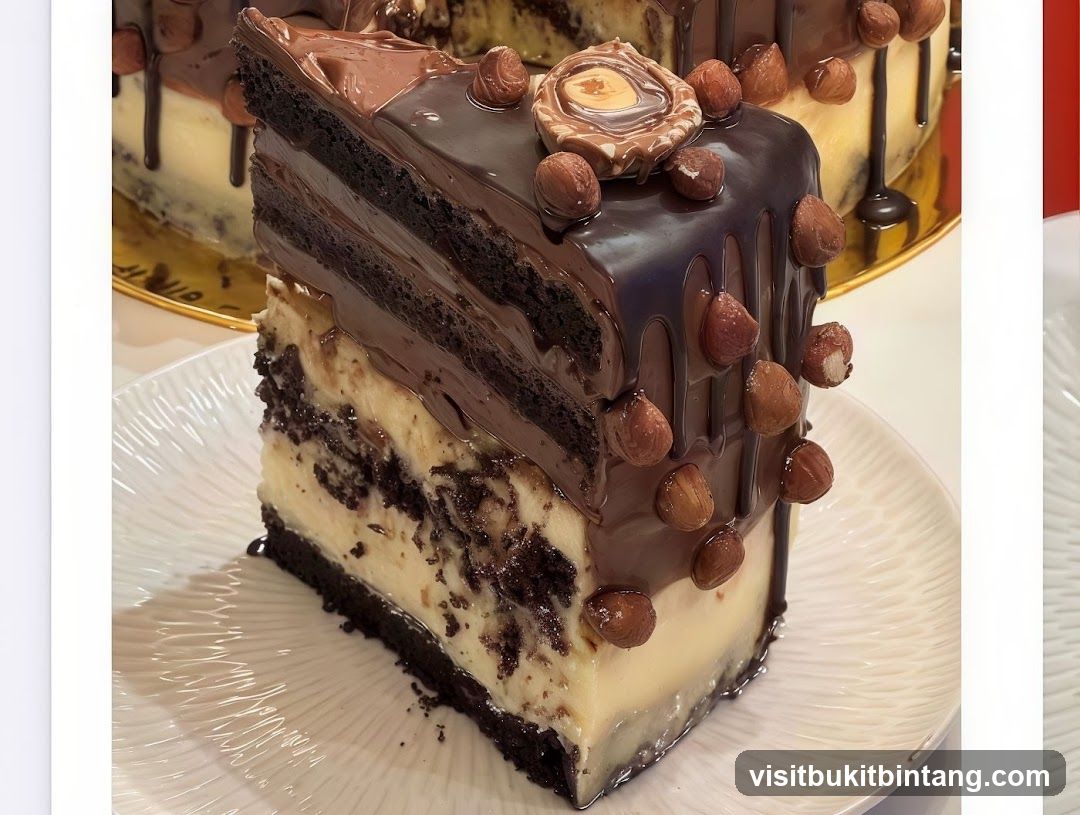 Chocolate Hazelnut Cake Slice