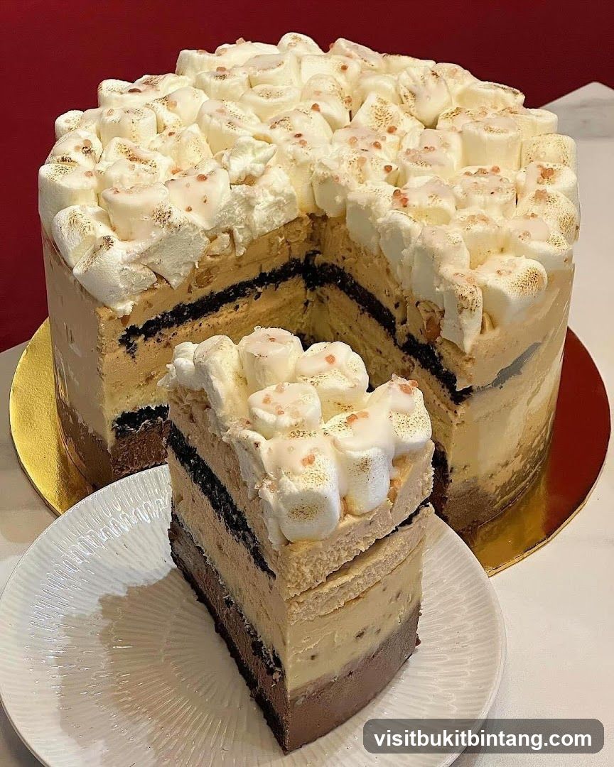 Layered Cake with Marshmallows