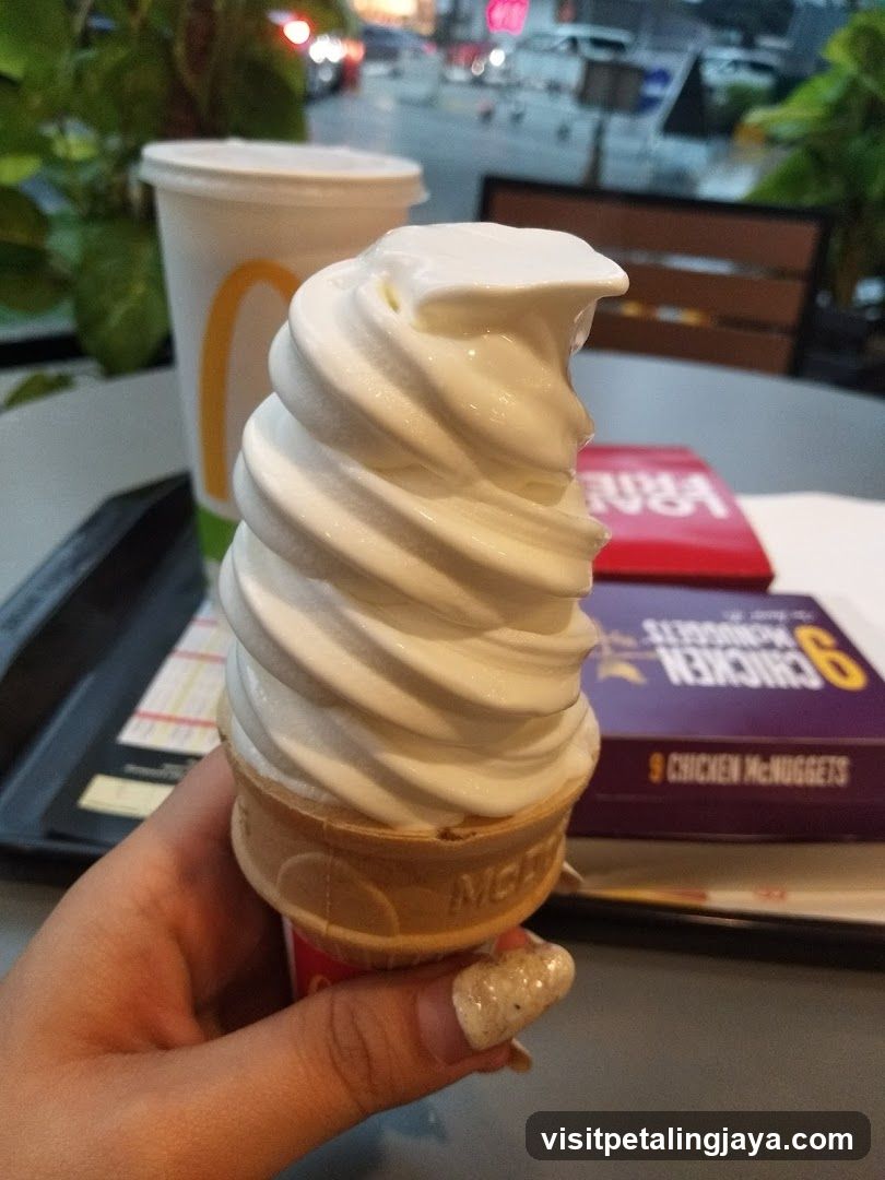 Soft Serve Ice Cream at Fast Food Restaurant
