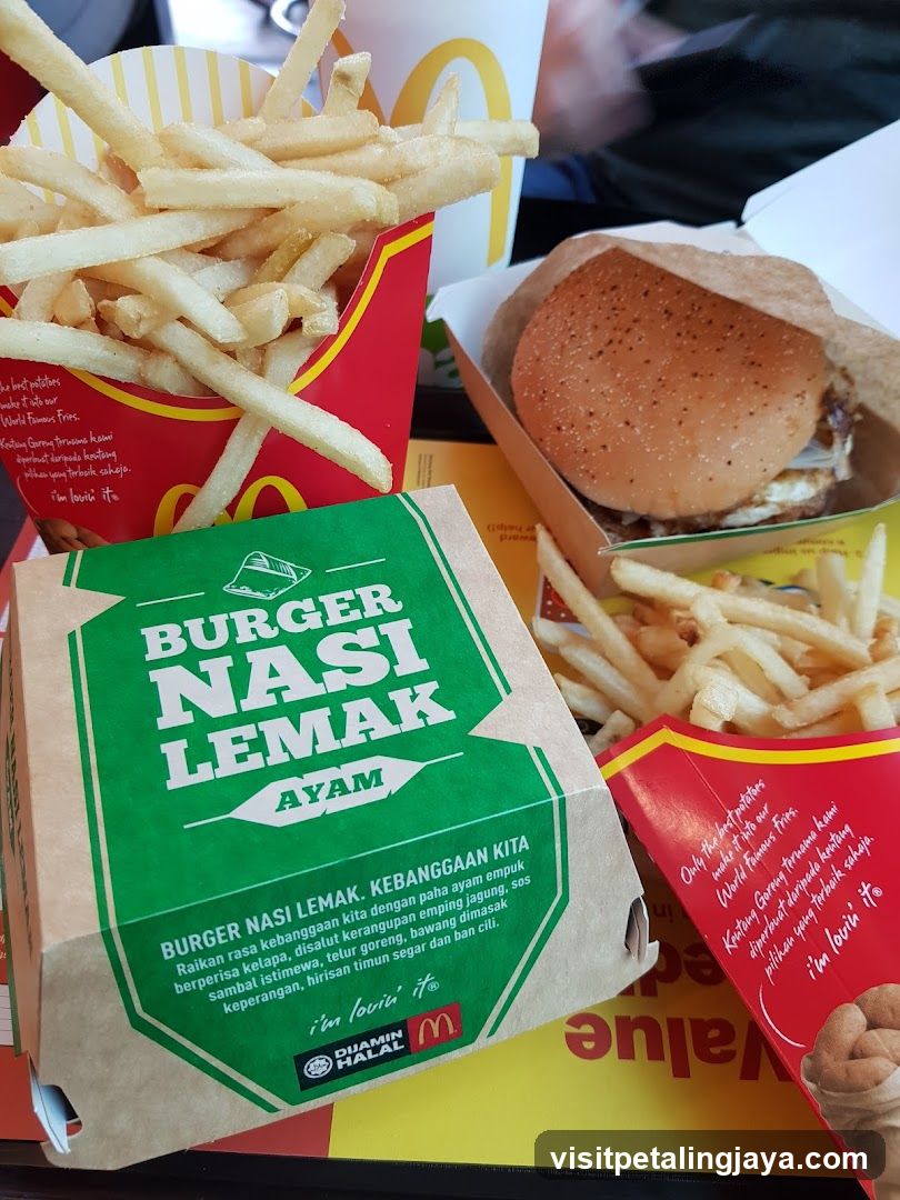 McDonald's Meal with Burger Nasi Lemak