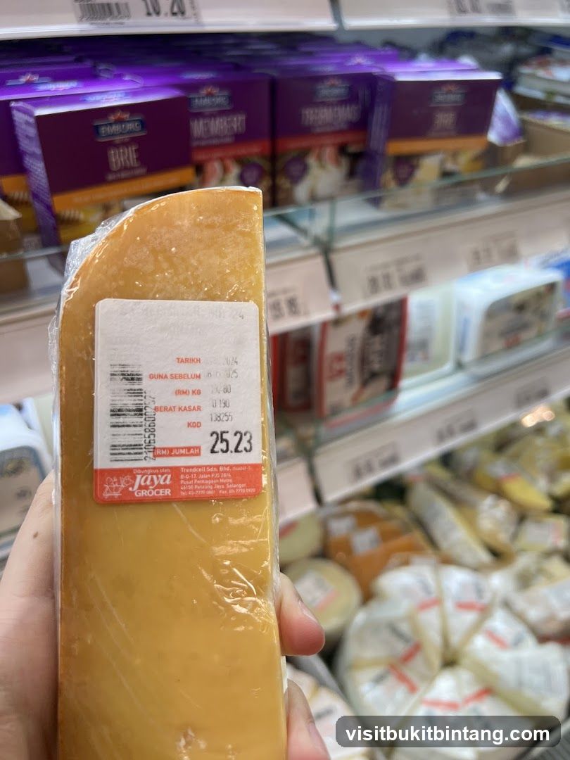 Cheese in a grocery store