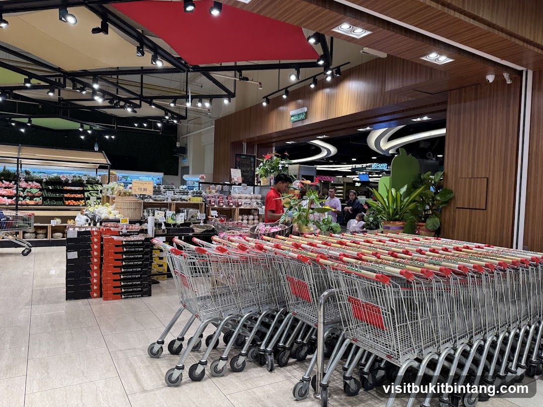 Supermarket Interior with Shopping Carts