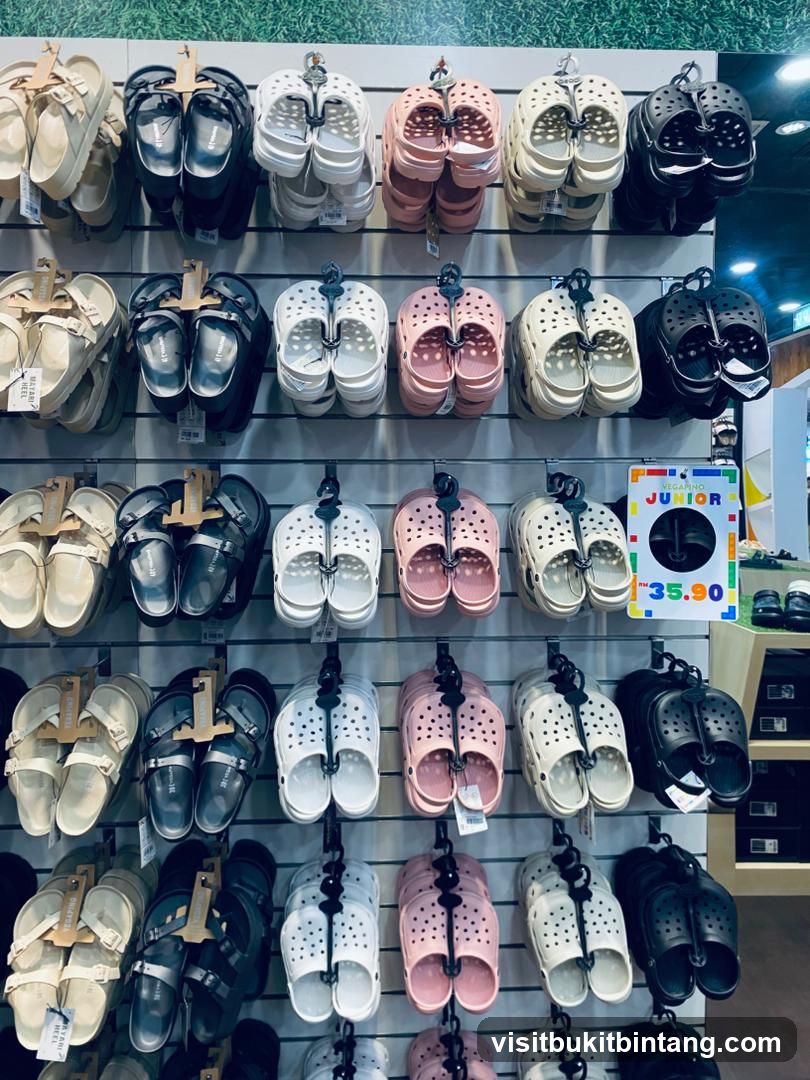 Display of Crocs-style Footwear